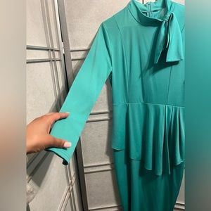Mint Green Midi Dress W/Tie Bow